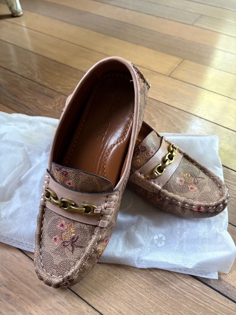 Original Coach floral loafers